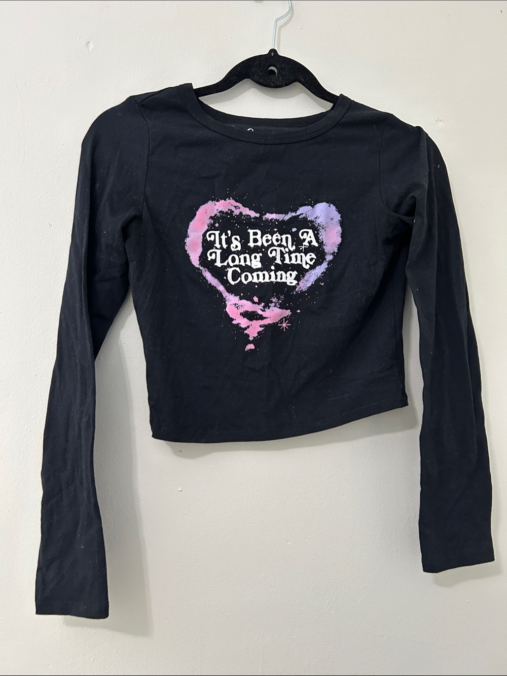 Taylor Swift Lover “It’s Been A Long Time Coming” Cropped Long Sleeve Tee Size S